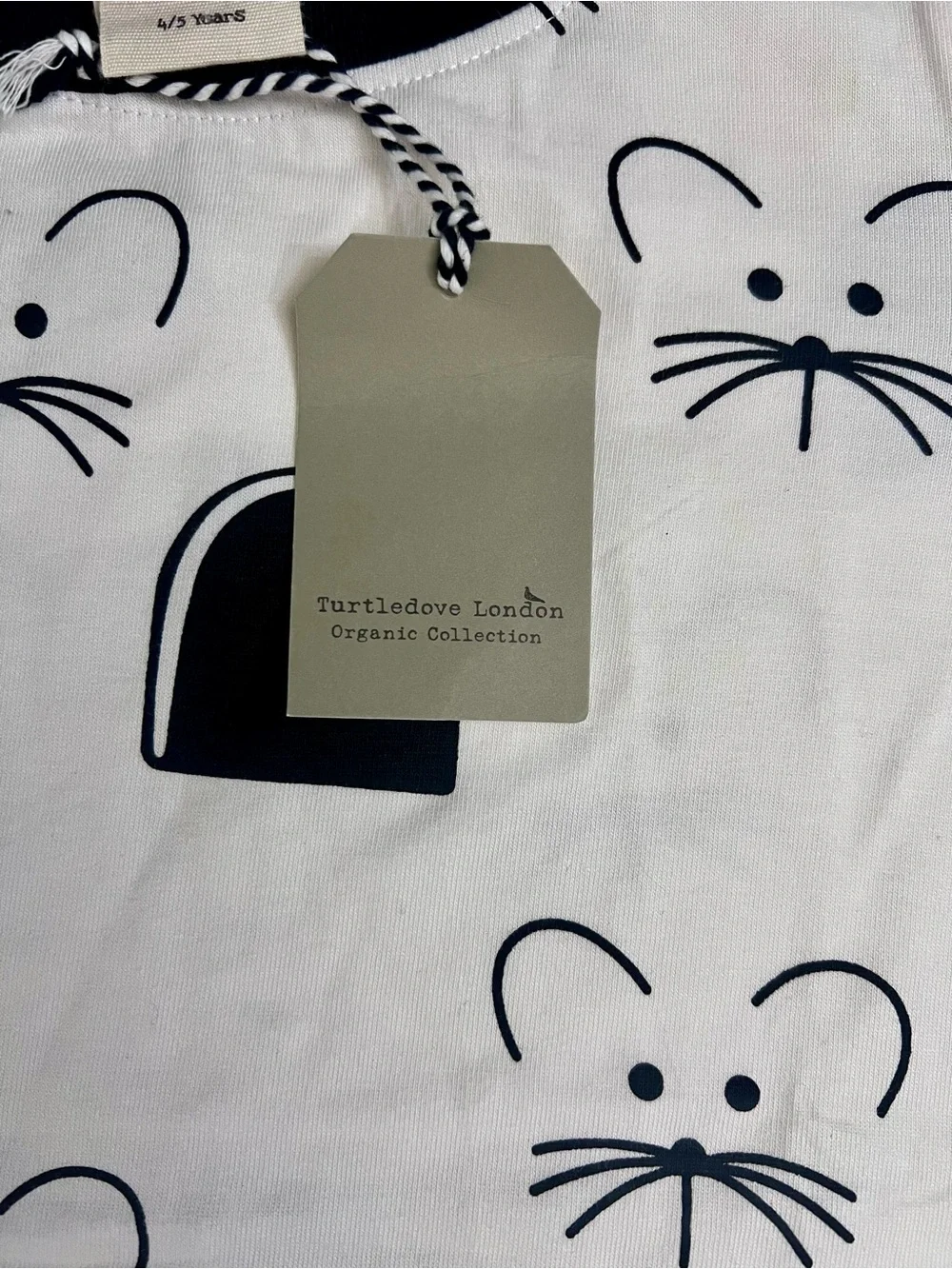Turtledove London Organic Cotton Mouse Print Dress Girls 4-5 Years NWT